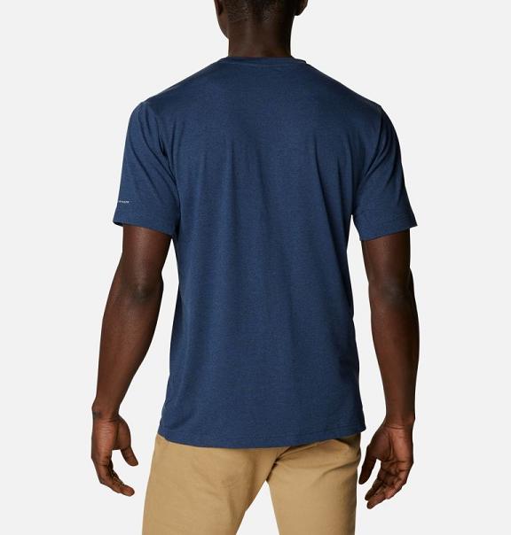 Columbia Tech Trail T-Shirt Navy For Men's NZ38645 New Zealand